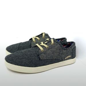 TOMS Paseo Movember Mustache Shoes Gray Herringbone Sz 13